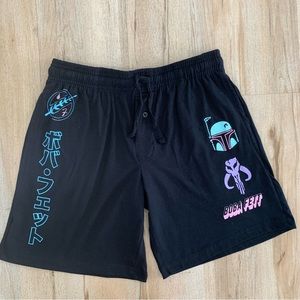 COPY - Black Star Wars Pajama Shorts Size Small Cotton with Elastic Waistband